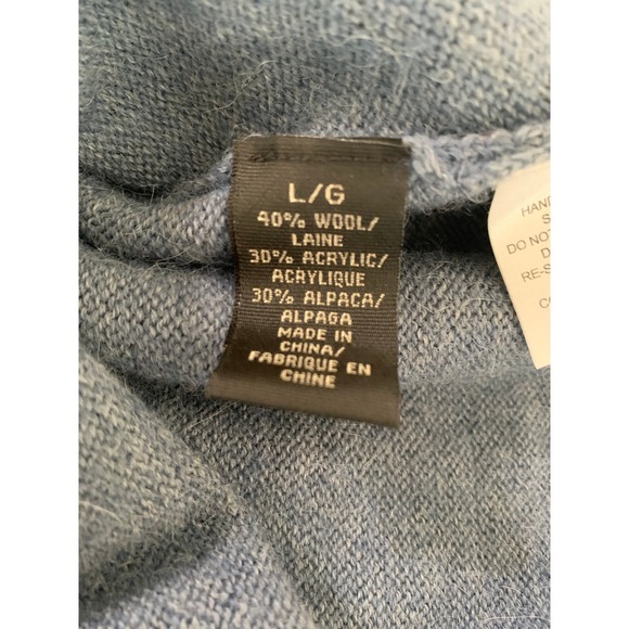 Northern Isles Premium Mens Blue Wool Blend Quarter Zip Sweater L/G - Picture 8 of 9